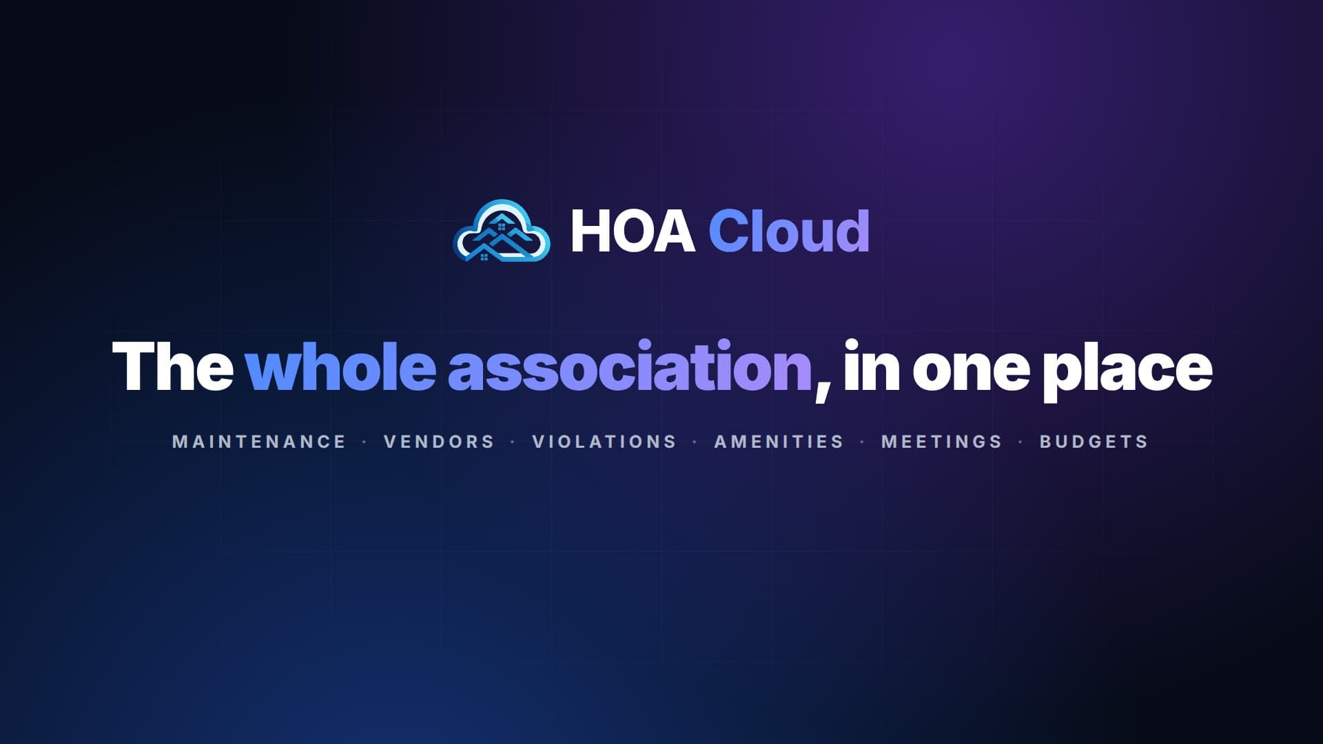 HOA Cloud operations tour: maintenance, vendors, violations, amenities, meetings and budgets